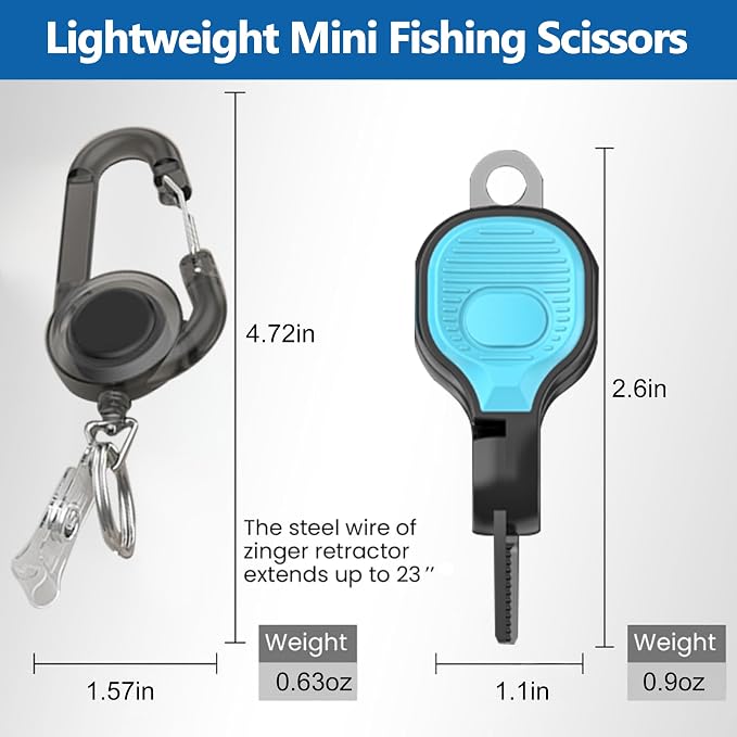 Mini Fishing Scissors,Compact Stainless Steel Blades with Non-Slip Handle,Rust-Resistant Braided Line Cutter Micro Serrated Multi Tool for Saltwater Freshwater Braided Fluorocarbon Mono Lines