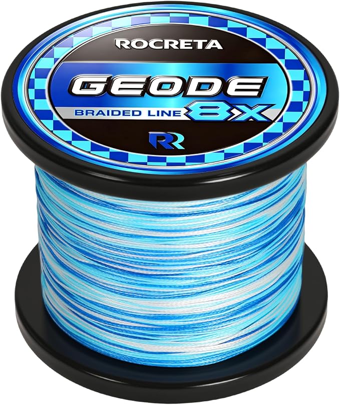 Geode Braided Fishing Line, 10-200 lb, 8 Strands, 300yds/500yds/1000yds, Colored Braid Superline