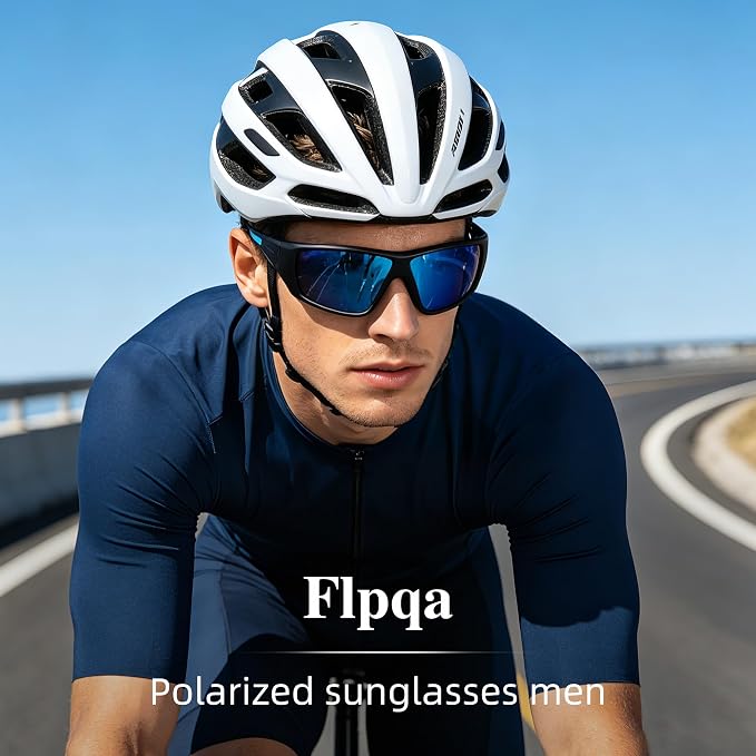Polarized Sports Sunglasses for Men Women - Wrap Around Sun Glasses UV Protection for Fishing Running Driving