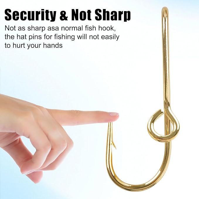 Fishing Hook Hat Pins,10pcs/20pcs Pins for Fishing Hat Hook Clip,Tie Clips for Hat Clasp Fashion Trend Hat Decoration Gold&Black