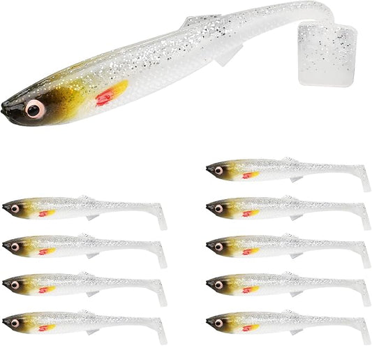 TRUSCEND Shadtale Easy Catch Soft Fishing Lures, Unique Vibration and Action for Various Rigs, Paddle Tail Swimbaits Trailer for Bass, Trout, Crappie, Walleye, Redfish, Saltwater & Freshwater Fishing