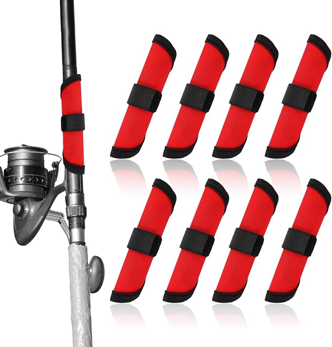 Gosknor 8pcs Lure Wraps, 15cm/5.9in Premium Durable Fishing Lure Wraps Practical Fish Hook Protector Guard to Keep Fishermen Safe for Fishing Rod