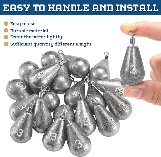 Landhoow Bell Sinkers Weights Casting Swivel Bell Sinkers Fishing Weights Rig for Ocean Saltwater Freshwater Surf Bass Fishing Casting Gear Tackle