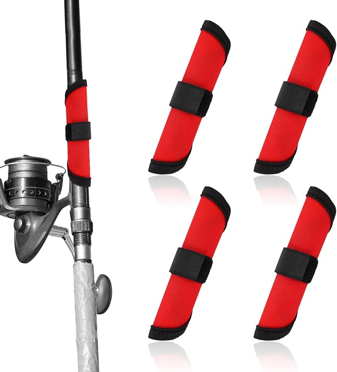 Gosknor 4pcs Lure Wrap, 15cm/5.9in Fishing Lure Covers Bait Gloves Fish Hook Storage Protectors Pole Sleeve Guard to Keep Fishermen Fishing Safe for Fish Rod