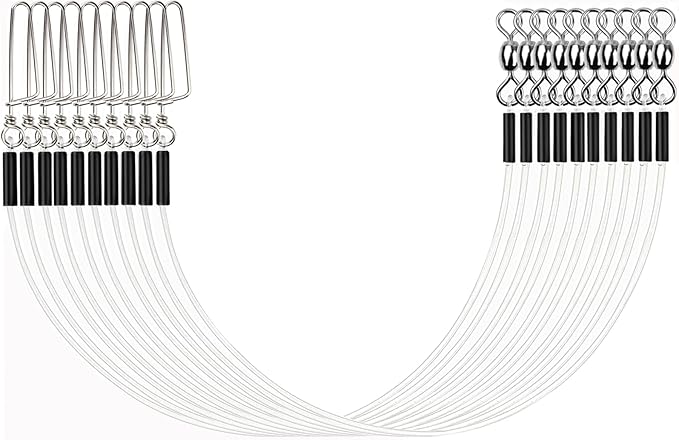 Fluorocarbon Fishing Leader,20LB-80LB Fluorocarbon Leaders for Saltwater Freshwater,100% Fluorocarbon Leaders Line with Swivels and Snap…
