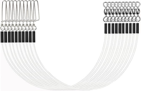 Fluorocarbon Fishing Leader,20LB-80LB Fluorocarbon Leaders for Saltwater Freshwater,100% Fluorocarbon Leaders Line with Swivels and Snap…