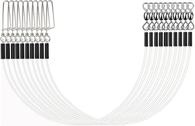 Fluorocarbon Fishing Leader,20LB-80LB Fluorocarbon Leaders for Saltwater Freshwater,100% Fluorocarbon Leaders Line with Swivels and Snap…