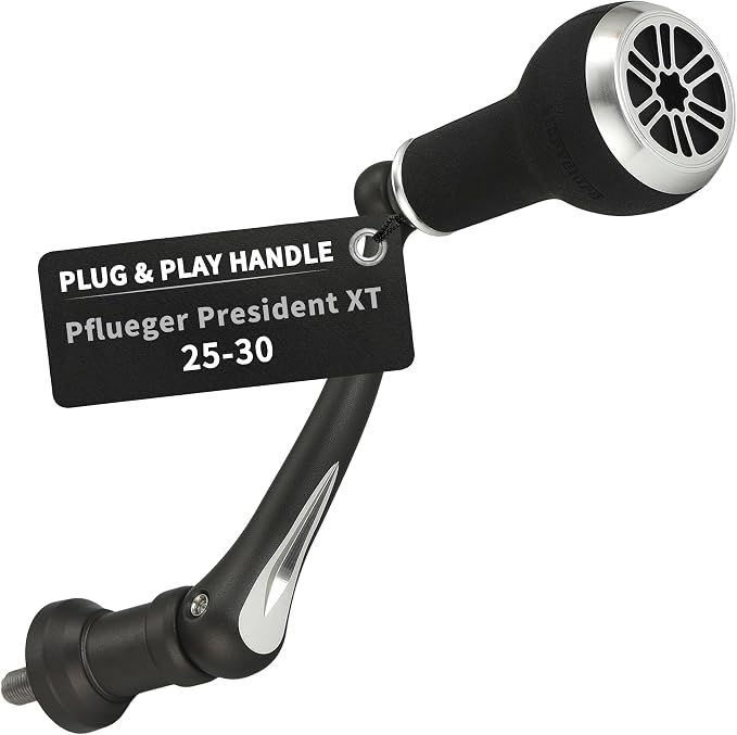 Foldable Power Handle Compatible for Pflueger President, President XT 20-40 Spinning Fishing Reels (Not for President Lock Type or President 6920-6940 Series)