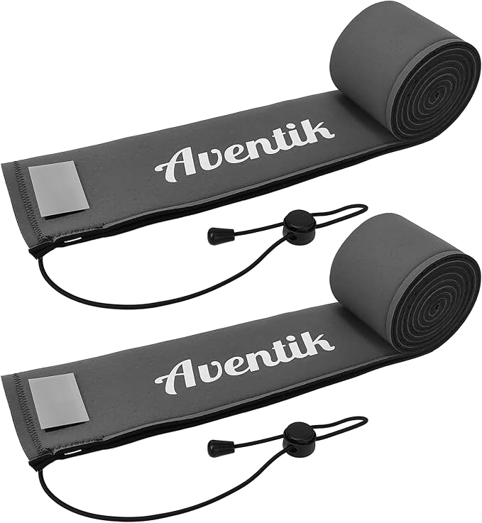 Aventik Lightproof Neoprene Rod Sleeve – Protective Fishing Rod Sock Cover with Hanging Loop & Adjustable Lanyard for Casting, Spinning & Trolling Rods