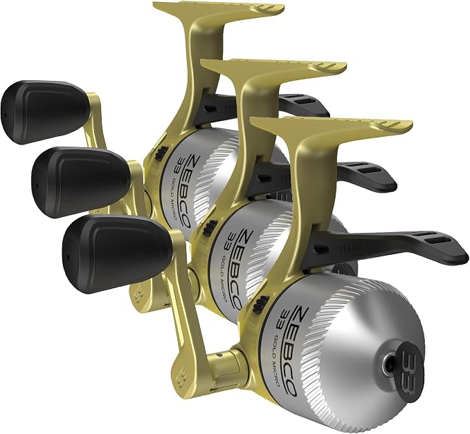 Zebco 33 Gold Spincast Fishing Reel, Changeable Right or Left-Hand Retrieve, All-Metal Gears, Pre-Spooled with Zebco Cajun Fishing Line