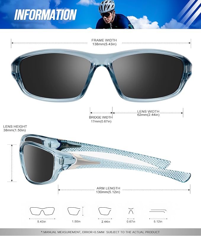 KALIYADI 4 Pack Polarized Sunglasses-Men Sports Sun-glasses: Mens Sunglasses UV Protection for Fishing Driving Cycling