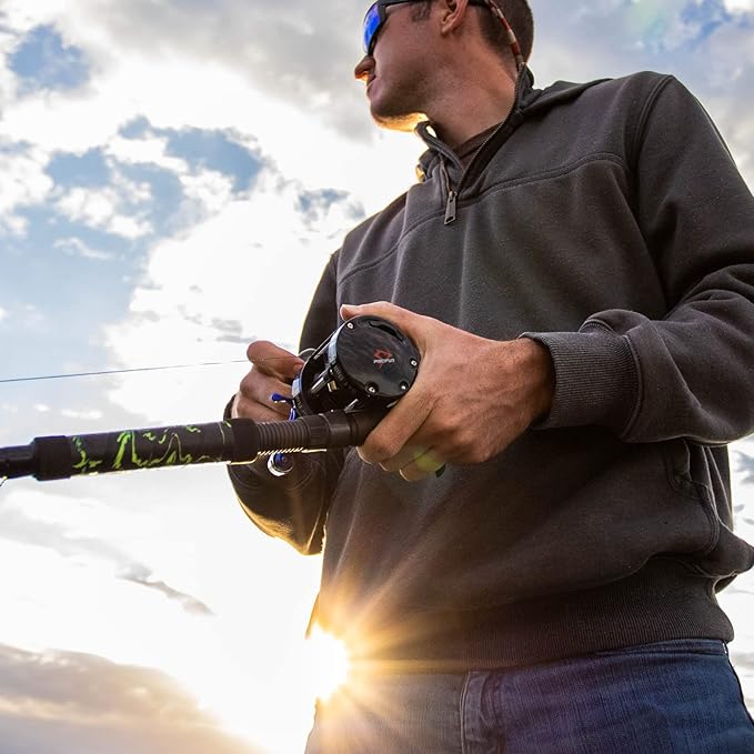 Piscifun Chaos XS Baitcasting Fishing Reel, Reinforced Metal Body Round Baitcaster Reel, Smooth Powerful Saltwater Inshore Surf Trolling Reel, Conventional Reel for Catfish, Musky, Bass, Pike