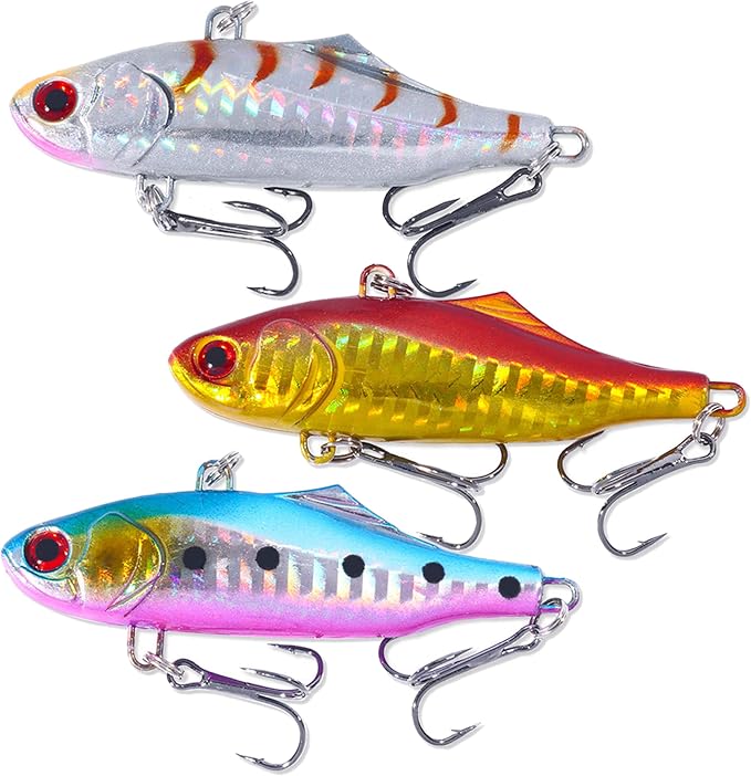 Lipless Crankbait, Rattle Trap Fishing Lures for Freshwater Saltwater, Lipless Crankbaits for Bass Fishing Lure Set for Bass Trout Walleye Redfish Pike, 5pcs with Box