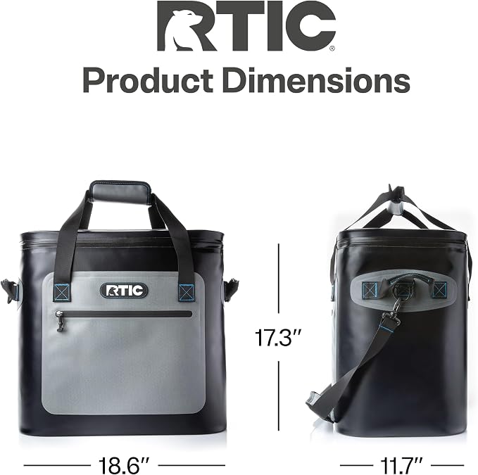 RTIC Ultra-Tough Soft Cooler 50 Can, Insulated Bag Portable Ice Chest Box for Lunch, Beach, Drink, Beverage, Travel, Camping, Picnic, Car, Trips, Floating Cooler Leak-Proof with Zipper