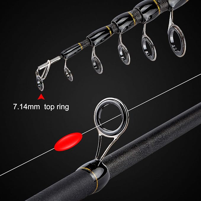 PLUSINNO Fishing Rod and Reel Combo, Telescopic Fishing Pole Kit with Spinning Reel, Tackle Box, Fishing Lures and Travel Carrying Bag, Fishing Gear Gifts for Men