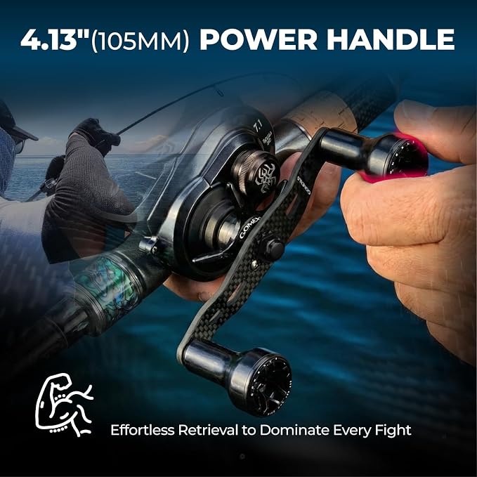 GOMEXUS Power Handle Compatible for Shimano SLX Tranx Curado Daiwa Tatula Zillion Steez Abu Garcia 13 Fishing Baitcasting Reel Crank Bass Fishing