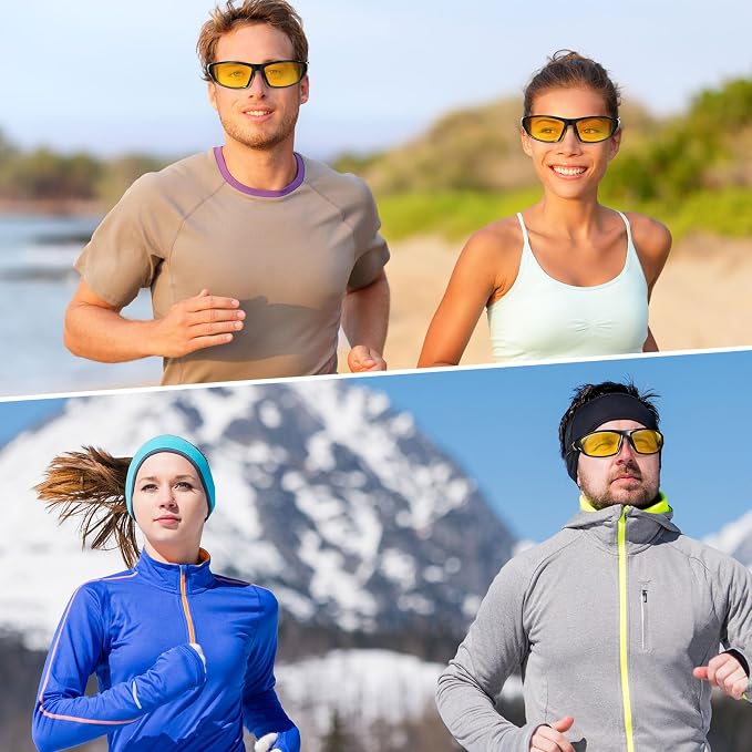 TOODOO 4 Pairs Men Polarized Sunglasses with UV Protection Driving Glasses Sports for Sport Outdoor Activities