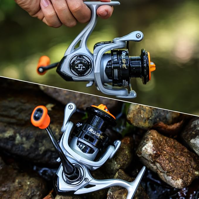 Sougayilang Fishing Reel, Ultralight Spinning Reels with Graphite Frame 5.2:1 High Speed for Saltwater or Freshwater Fishing