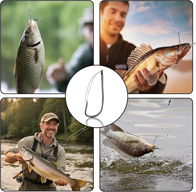9KM DWLIFE Weedless Wacky Rig Hooks 30PCS Bass Hooks Super Strong Wacky Worm with Wire Guard for Neko Rig