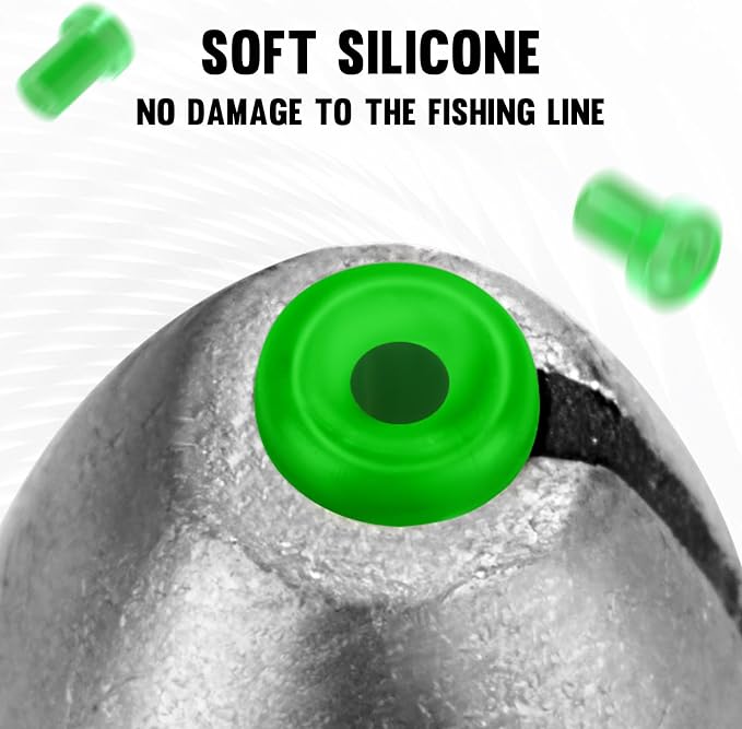 THKFISH Egg Fishing Sinkers Weights, Removable Rubber Core Fishing Weights Twist-Lock Sinker,Bass Weights Sinker Tackle Saltwater Casting Fishing Sinkers Set Oval Freshwater,1/8-1OZ