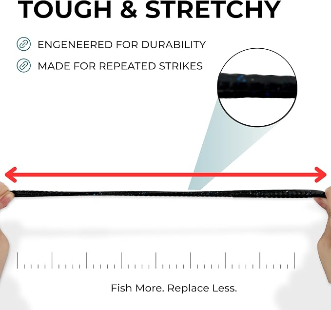 Soft Plastic Worm Lures for Bass Fishing, 6 inch Finesse Ribbed Worm Bait for Drop Shot, Shaky Head, Neko & Texas Rig, Natural Fall, Salt Infused, 12-Pack