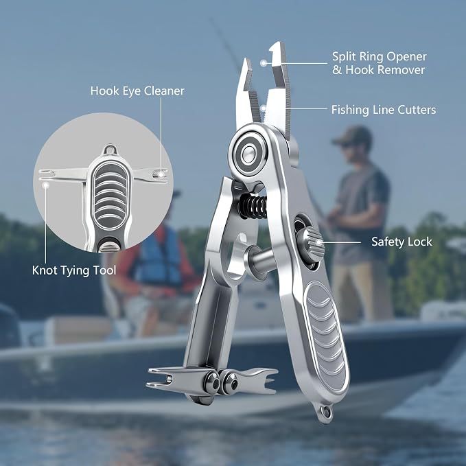 Multifunctional Fishing Line Cutters – Fly Fishing Nippers with Retractors, 420 Stainless Steel Knot Tying Tool and Braided Line Scissors Clippers, Rustproof Fishing Gear Gifts for Men