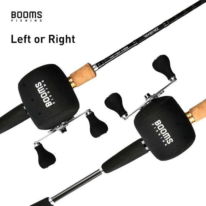 Booms Fishing RC1 Neoprene Reel Cover, Round Baitcasting Reels Cover, Fit for 50 100 200 300 400 800 1000 2000 3000 4000~10000 Conventional Reels, S/M/L/XL Size