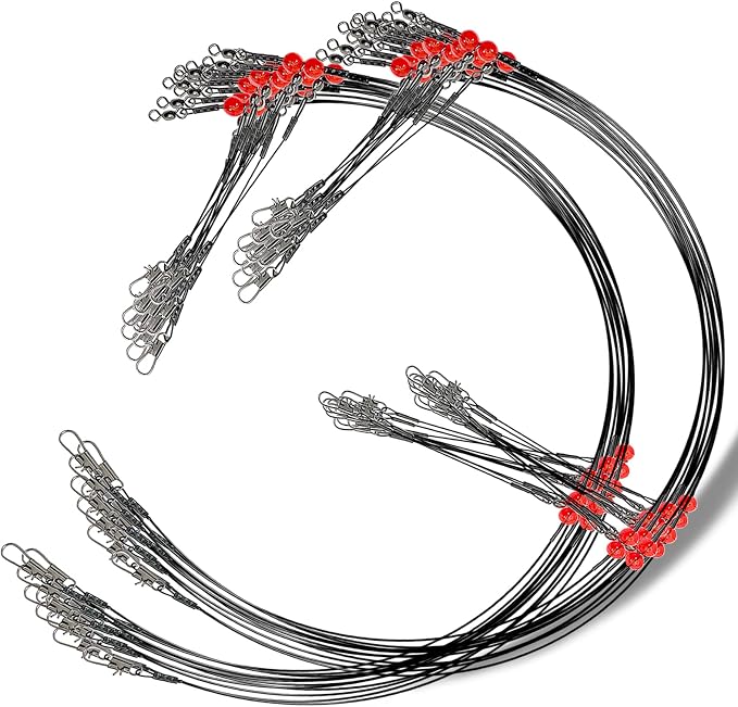 YOTO Fishing Leaders,Stainless Steel Tackle Rig with Tackle Lure Swivels Snaps, Saltwater rig Wire Leader Fishing Leader Wire Bottom rigs for Saltwater