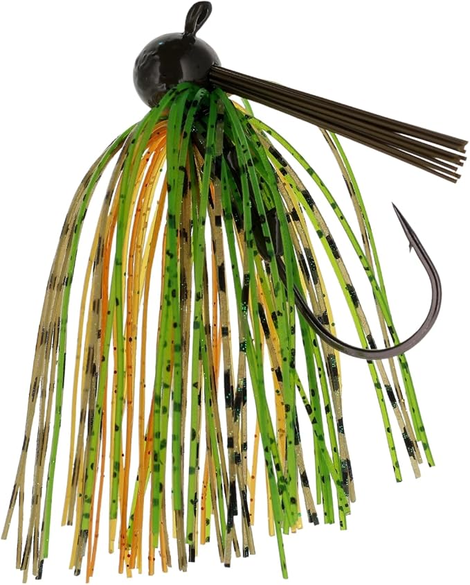 Reaction Tackle Football Jigs for Bass Fishing - Weedless Bait Design/Foot Ball Jig Head/Fishing Lures and Silicone Skirt - Also Pike, Walleye and Muskie and More (3-Pack)