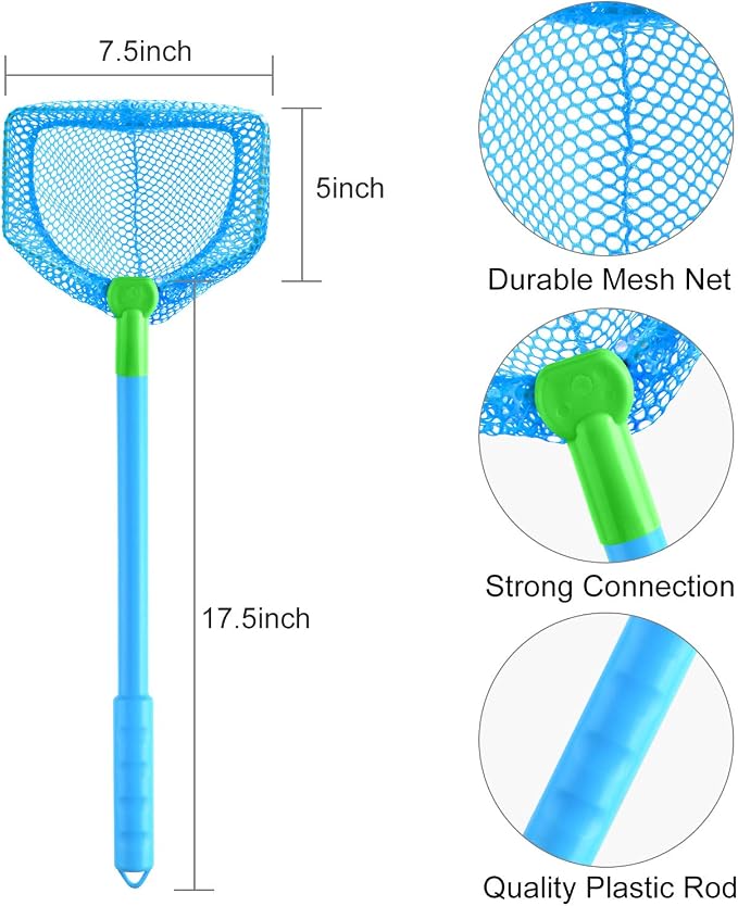 Coopay 2 Pieces Butterflies Fishing Net Catching Bug Floating Bait Beach Nets for Outdoor Playing