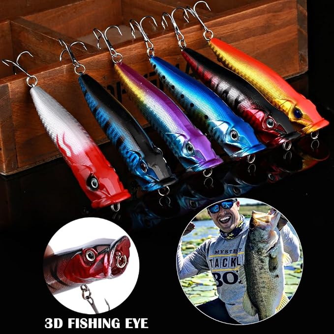 Sougayilang Fishing Lures Large Hard Bait Minnow VIB Lure with Treble Hook Life-Like Swimbait Fishing Bait Popper Crankbait Vibe Sinking Lure for Bass Trout Walleye Redfish