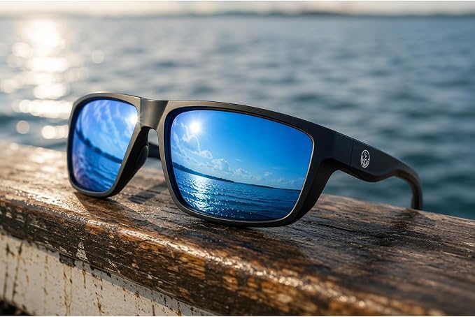 Polarized Fishing Sunglasses for Men - UV400 Protection - Lake, River, Ocean - Lightweight TR90 Frame