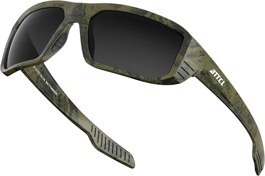 ATTCL Sports Polarized Sunglasses for Men: Ultra-Light Wrap Around TR90 Frame UV400 Protection for Fishing Driving Shooting