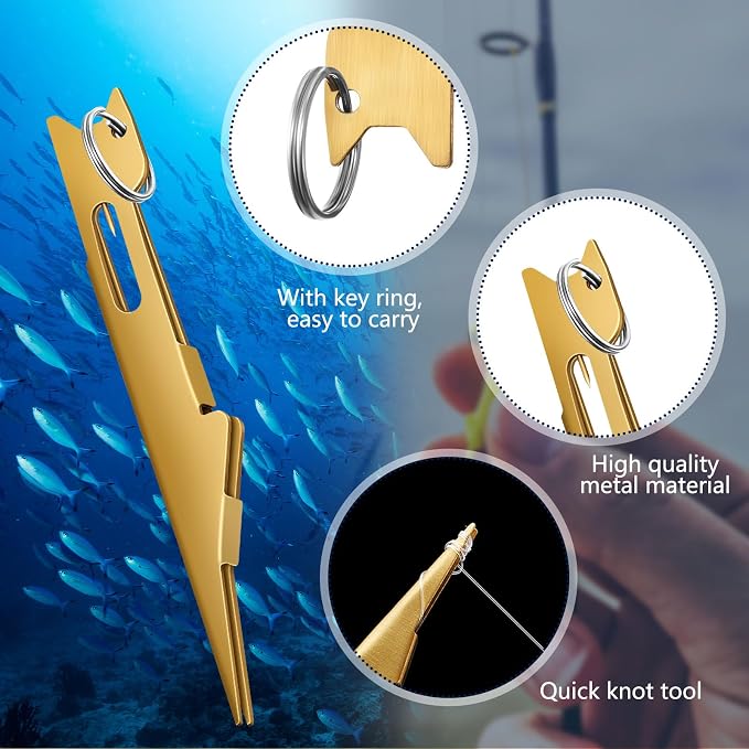 Deekin 3 Pcs Fishing Line Knot Quick Tie Fishing Knot Tying Tool Fly Nail Knot Tool Fly Angler Accessories Fly Tying Equipment for Hooks Lures Lines Men