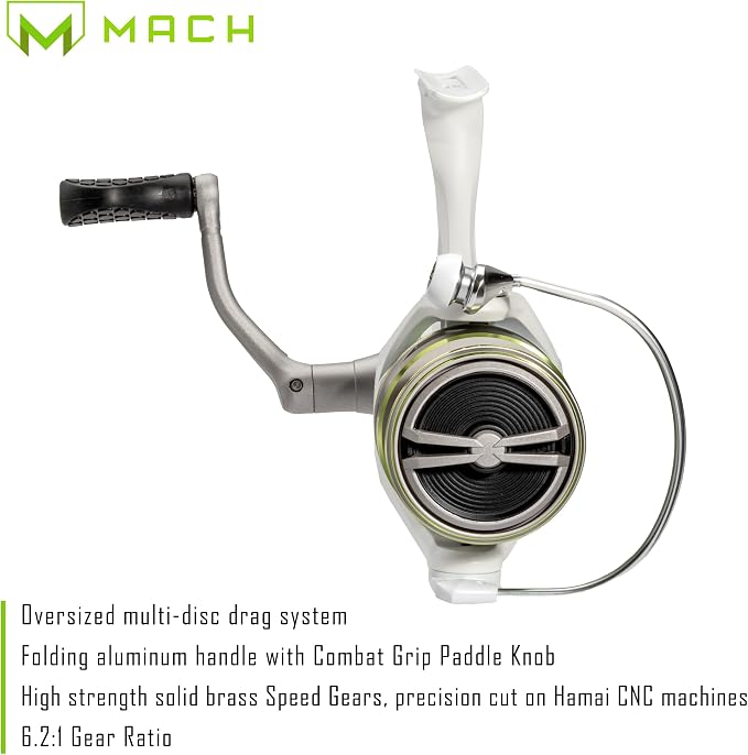 Lew's MACH 1 Spinning Fishing Reel, 9+1 Bearings, Graphite Frame, Speed Gears, Speed Lube, Multi-Disc Drag