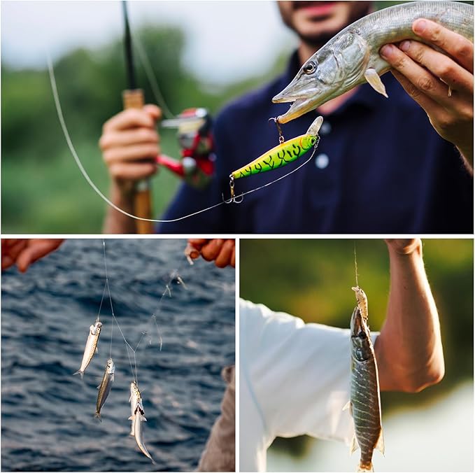 2 Pcs Fishing Thread, Invisible Fishing Bait Elastic Thread Clear Fishing String 0.2mm Length 656 Feet Per Spool Stretchy Fishing Line for Salmon Sturgeon Bass