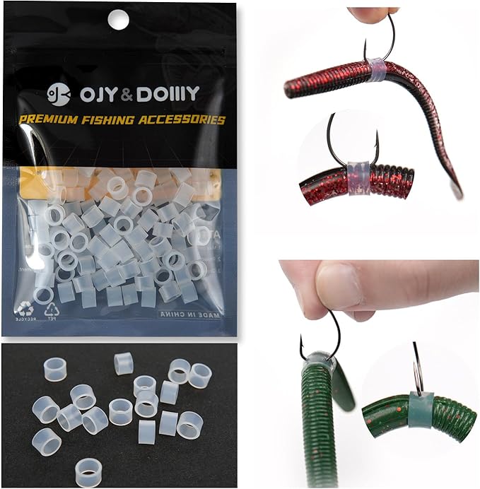 Wacky Worm O-Rings (180/150/120 Packs) – Heavy-Duty Silicone Senko Bait Protector (Only Kit Includes Tool) | Prevents Bass from Ripping Soft Plastics | Fits All Senko Worms (Small/Medium/Large)
