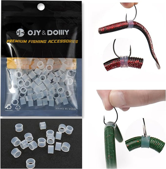 Wacky Worm O-Rings (180/150/120 Packs) – Heavy-Duty Silicone Senko Bait Protector (Only Kit Includes Tool) | Prevents Bass from Ripping Soft Plastics | Fits All Senko Worms (Small/Medium/Large)