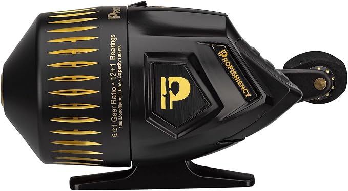 ProFISHiency Sniper High Speed Spincast Reel | Pre-Spooled w/100 Yards 10lb Monofilament Line | 6:5:1 Gear Ratio | Heavy-Duty Aluminum Cone, All-Metal Gears | Fastest spincast Reel in the World
