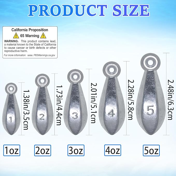 Fishing Weights Sinkers Bank Sinkers Ocean Saltwater Surf Fishing Gear Fishing Assortment 1oz 2oz 3oz 4oz 5oz