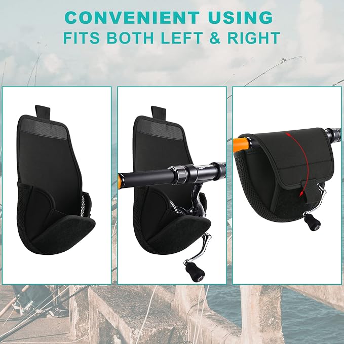 Cosmos 2 Pcs Fishing Reel Cover Neoprene Spinning Bait casting Spin Reel Protective Case Pouch Sleeve Bag, Suggest for Size 3000 to 5500