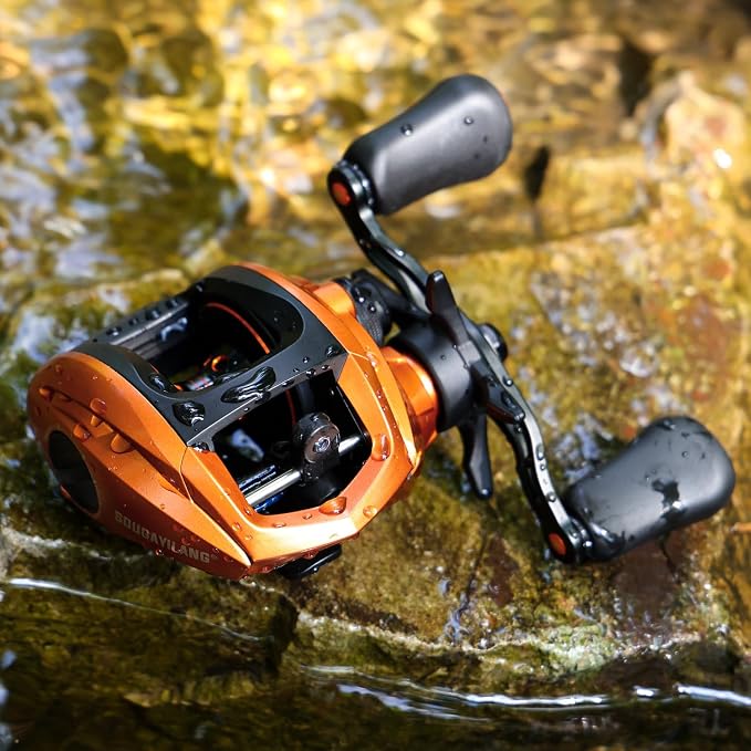Sougayilang Baitcasting Fishing Reel, 8:1 High Speed Gear Ratio Super Smooth and Powerful Low Profile Baitcaster Reel with Maganic Brake System for Freshwater,Saltwater