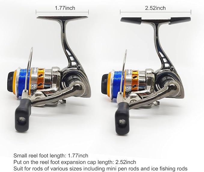 Mini 100 Pocket Metal Fishing Spinning Wheel, All-Metal Small Compact Fishing Reel for Freshwater and All Season Fishing