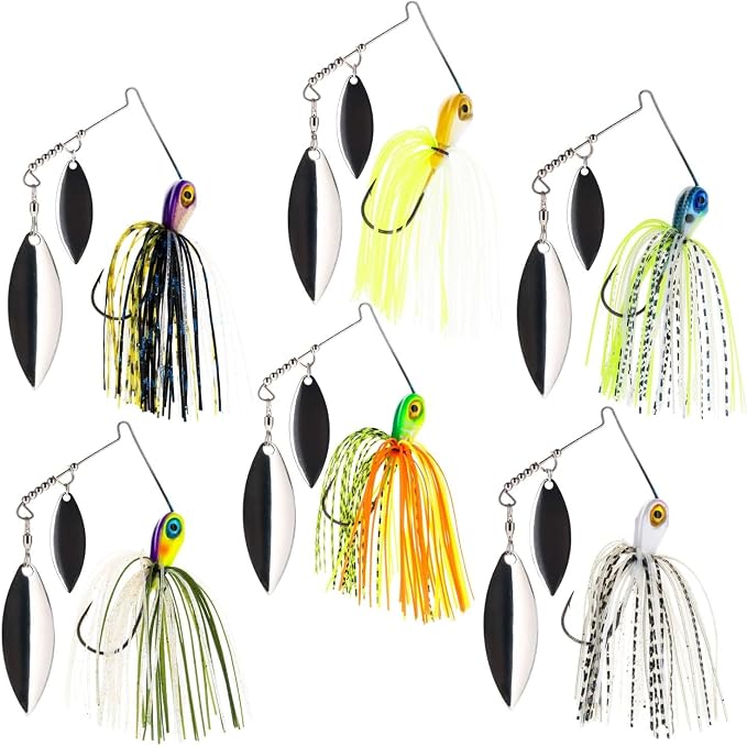 Reaction Tackle Spinner Bait Fishing Lure for Bass Fishing Also for Trout Pike Salmon Walleye (3-Pack)