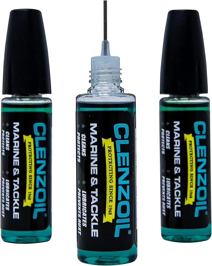 CLENZOIL Marine & Tackle - Fishing Gear Oil Lubricant - for Fish Care Reels, Boat Motors, Downriggers & More - Easily Oils Applicator