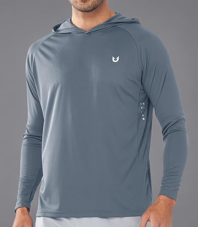 NORTHYARD Men's UPF 50+ Rash Guard Hoodie Long Sleeve Sun Protection Shirt Fishing Swim Beach Hiking Quick Dry Lightweight
