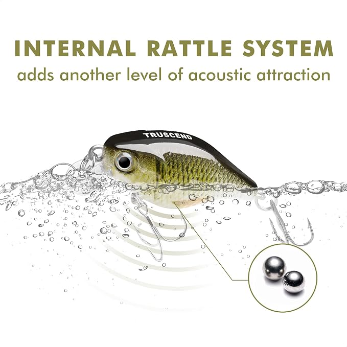 TRUSCEND Swimmax Easy Catch Fishing Lures with BKK Hooks, Wiggling, Vibrating, Rattling and Gurgling for More Bites, Heavy-Duty Dyneema Fiber Jointed Swimbaits for Bass, Trout, Crappie, Walleye, Pike