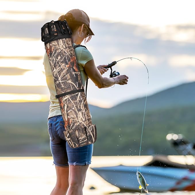 Fishing Rod Bag Fishing Rod Case, Durable Folding 900D Oxford Fabric Portable Large Capacity Waterproof, Fishing Gifts for Men Boys