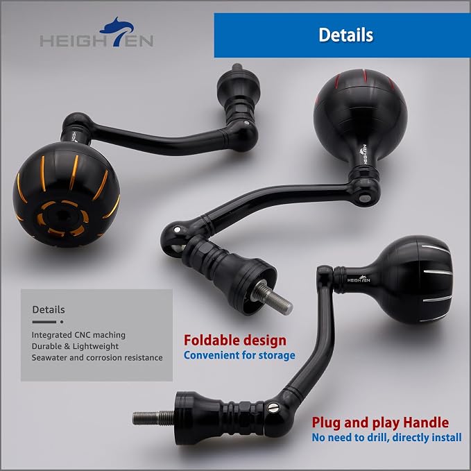 HEIGHTEN Fishing Reel Handle for Penn Spinfisher VI/Slammer III IV/Battle II III DX/Pursuit III IV/Fierce II III