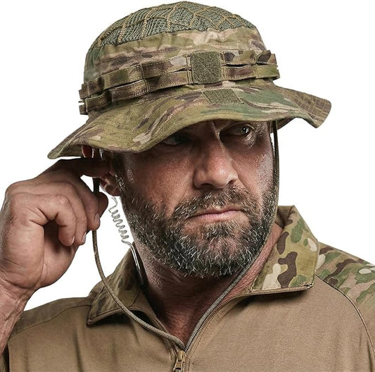 CQR Men's Tactical Boonie Hat, Breathable Packable Sun Hat for Hunting, Hiking, Fishing, Shooting, and Outdoor Activities